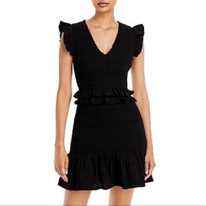 AQUA Ruffle Trim Smocked Dress - Size Small.